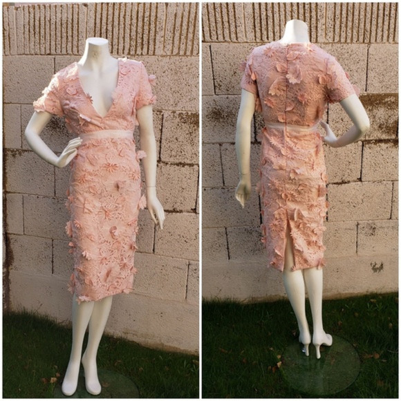 FEW MODA Floral-Lace Dress, Pink - mordernwear.com